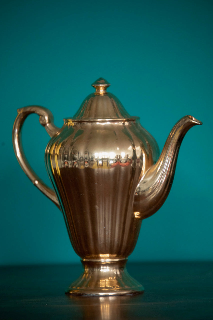 Crown Devon Gold lustreware coffee service